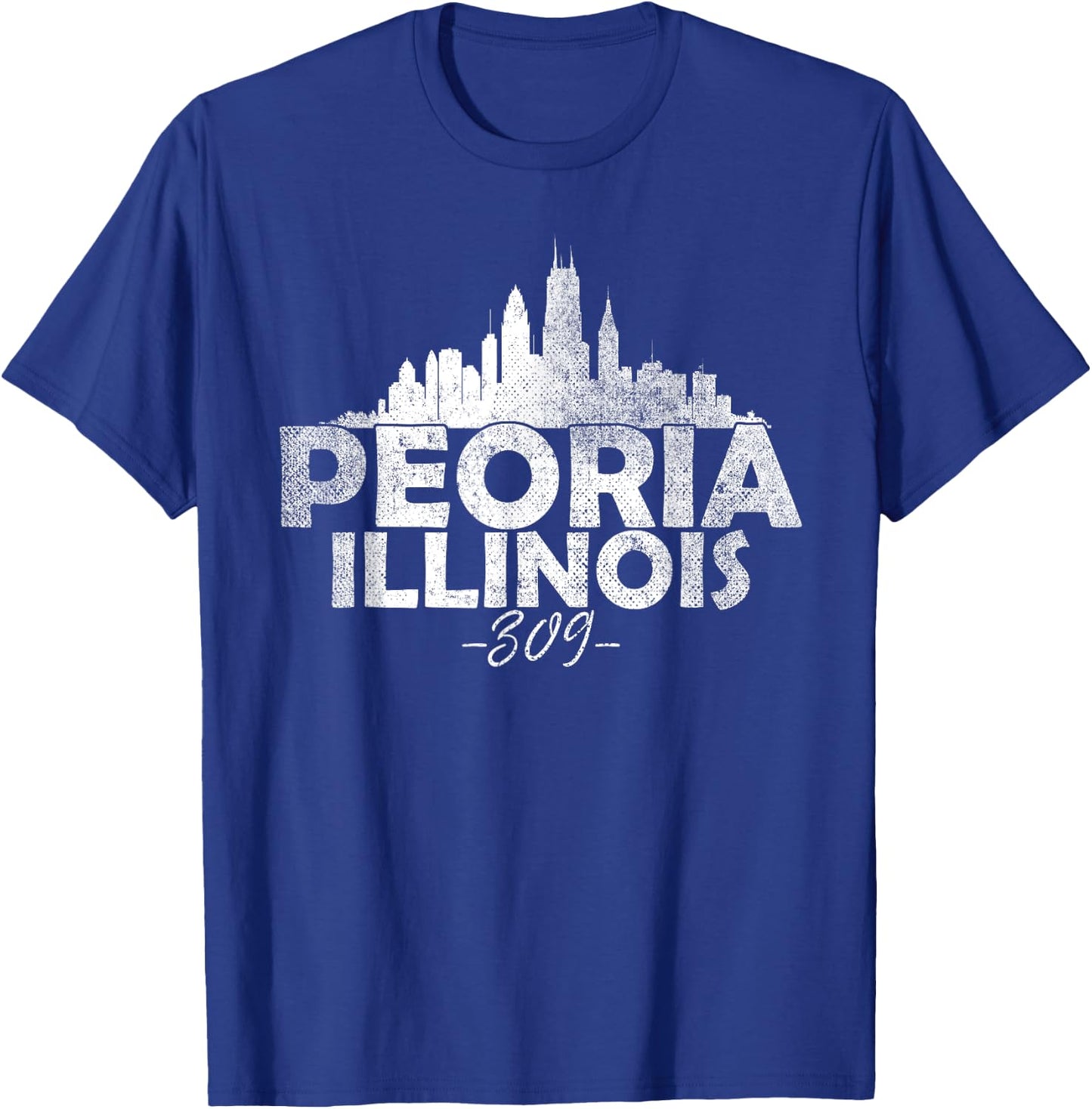 Peoria Illinois IL | Skyline T-Shirt - T-Shirt | Royal