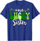 One Lucky Sister Groovy Retro Sister St Patrick's Day T-Shirt - T-Shirt | Royal