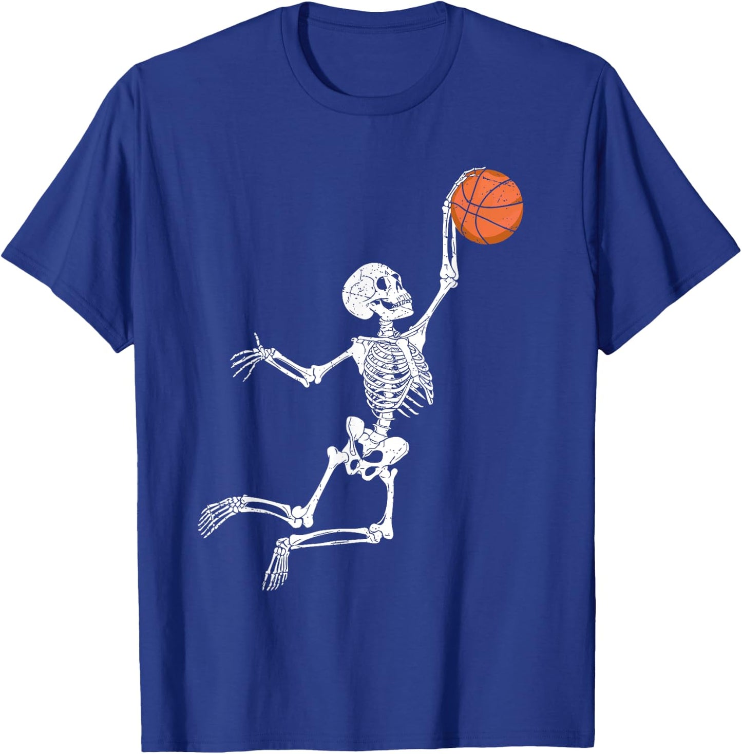 Basketball Skeleton Halloween Player Catcher Boys Kids T-Shirt - T-Shirt | Royal