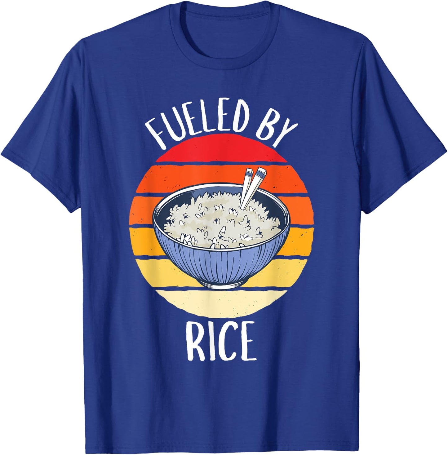 Retro Fueled By Rice Vintage Rice Lover T-Shirt - T-Shirt | Royal