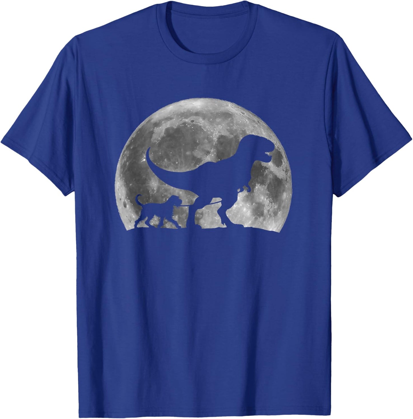 T Rex Walking a Dog Wirehaired Pointing Griffon Halloween Men Women Kids T-Shirt - T-Shirt | Royal