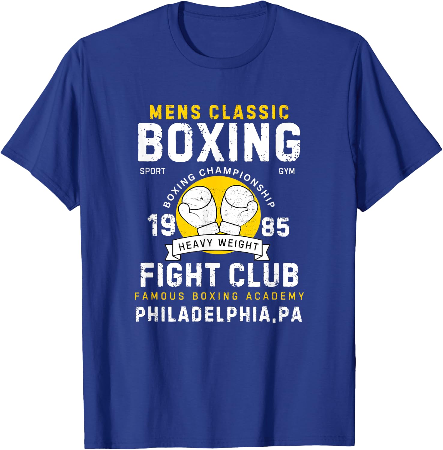 Vintage Style Boxing Gloves Heavyweight Philadelphia T-Shirt - T-Shirt | Royal