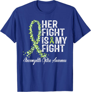 Neuromyelitis Optica Awareness Her Fight NMO Warrior Support T-Shirt - T-Shirt | Royal