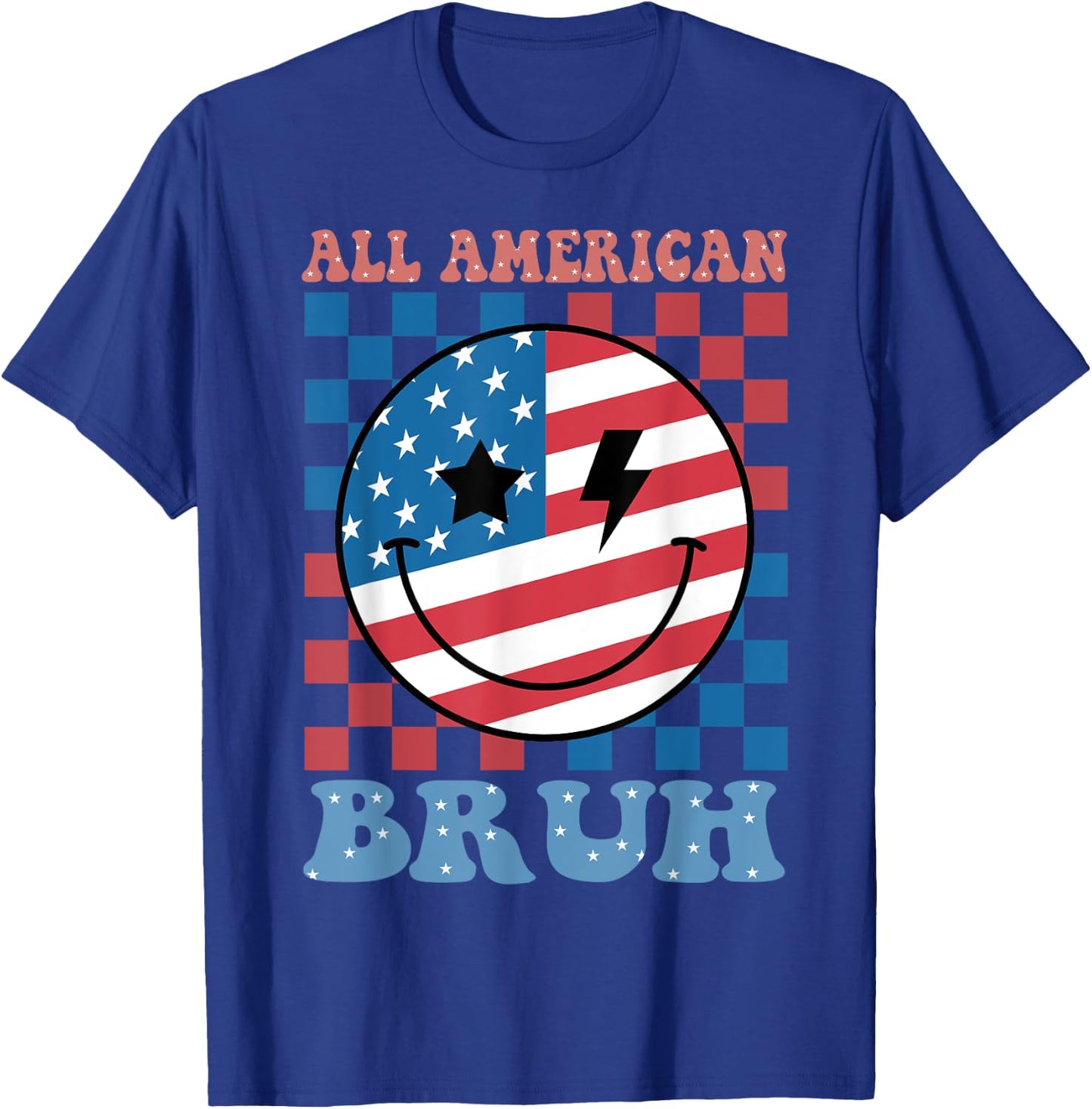 All American Bruh 4th July-Shirt USA Flag Funny Boy Toddler T-Shirt - T-Shirt | Royal
