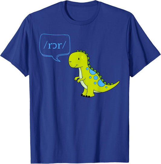 Cute Dinosaur SLP Phonetic CCC-SLP Early Intervention T-Shirt - T-Shirt | Royal