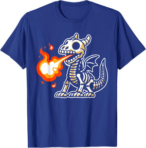 Retro Spooky Dragon Skeleton X-Ray Boys Kids T-Shirt - T-Shirt | Royal
