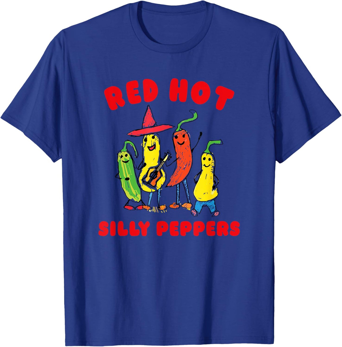 Red Hot Silly Peppers, Funny T-Shirt - T-Shirt | Royal