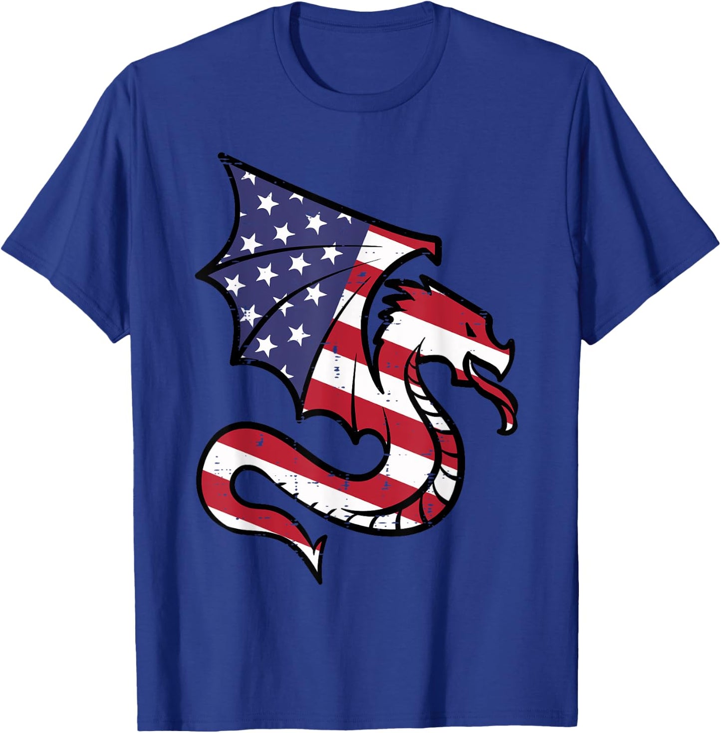 4th Of July Dragon American Flag Patriotic Men Women Kids T-Shirt - T-Shirt | Royal