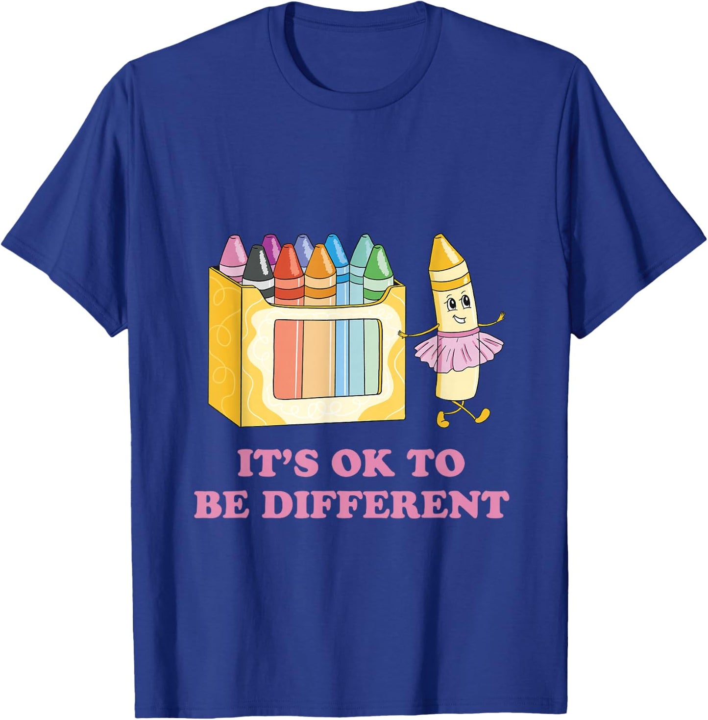 It's OK to be Different Crayons Autism Awareness Month T-Shirt - T-Shirt | Royal