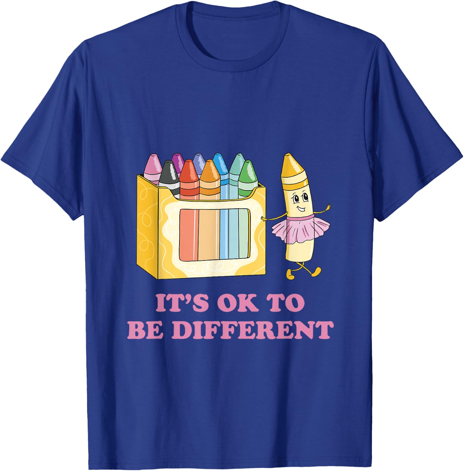 It's OK to be Different Crayons Autism Awareness Month T-Shirt - T-Shirt | Royal