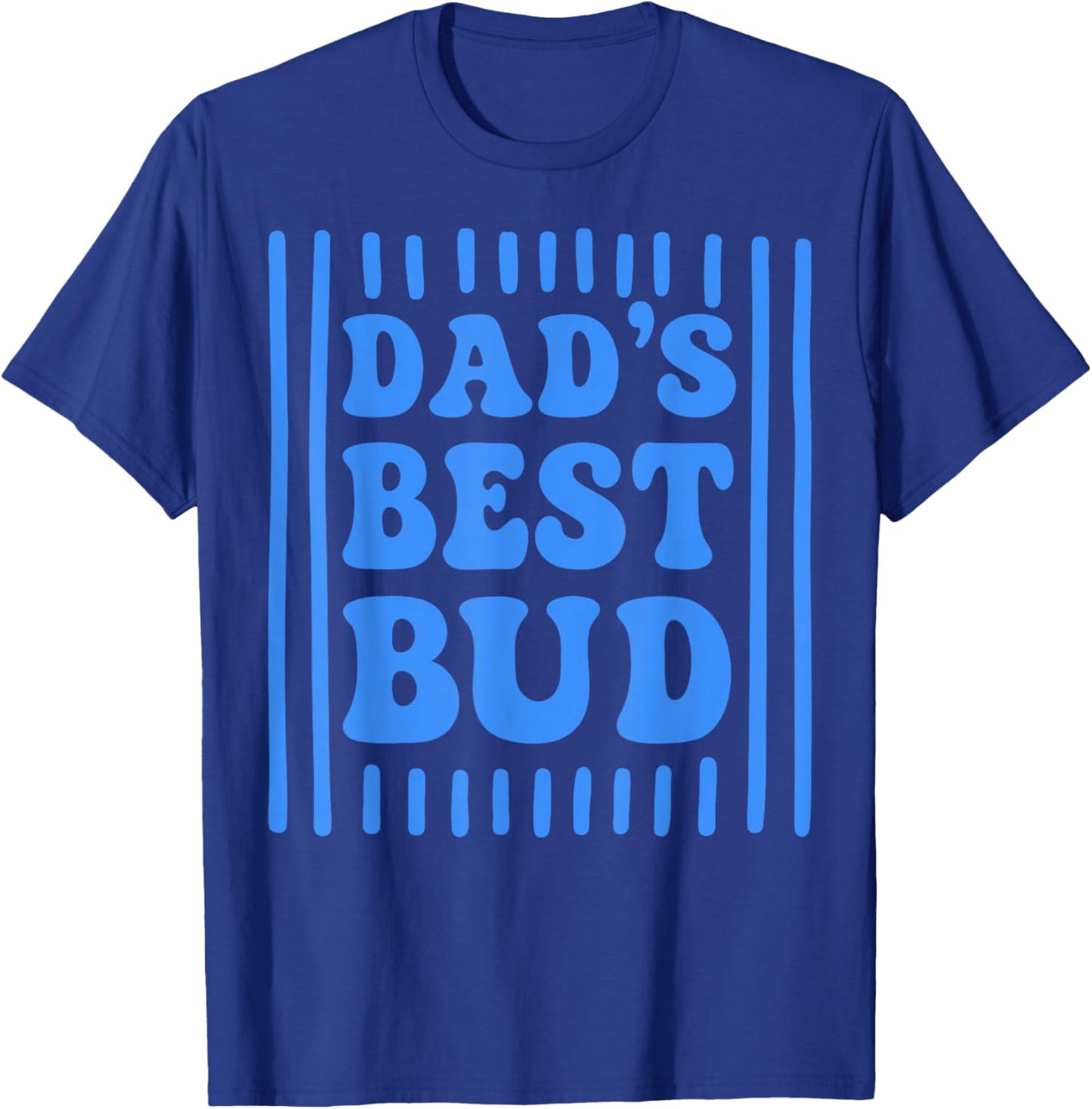 Striped Dad's Best Bud Boys Youth Kids Father's Day T-Shirt - T-Shirt | Royal