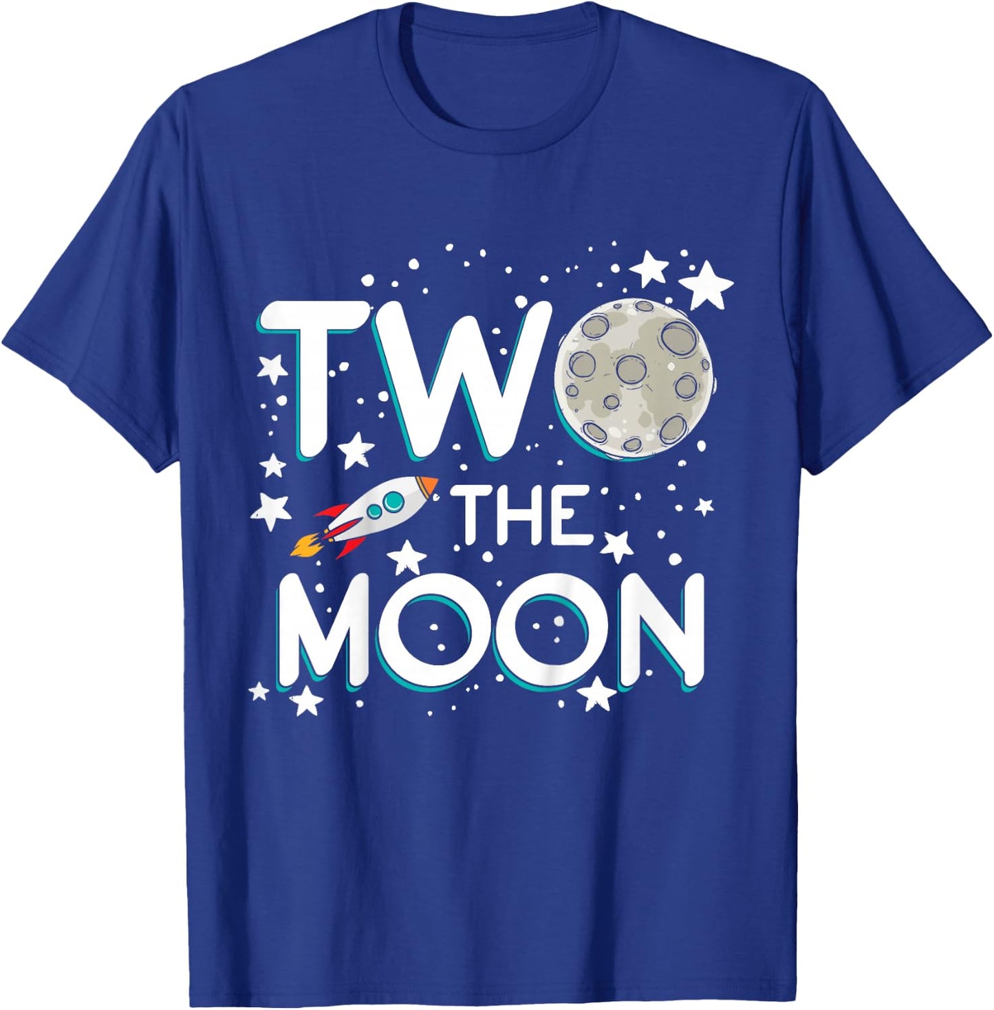 Two The Moon Toddler 2nd Birthday Gift 2 Year Old T-Shirt - T-Shirt | Royal