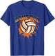 Volleyball Parents Team Game Day Orange Black & Gray Art T-Shirt - T-Shirt | Royal