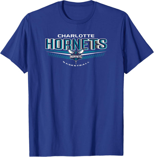 Charlotte Hornets NBA El Dorado - Black, -Adults & -Kids, Short Sleeve, Classic Fit, Polyester 100% T-Shirt - T-Shirt | Royal