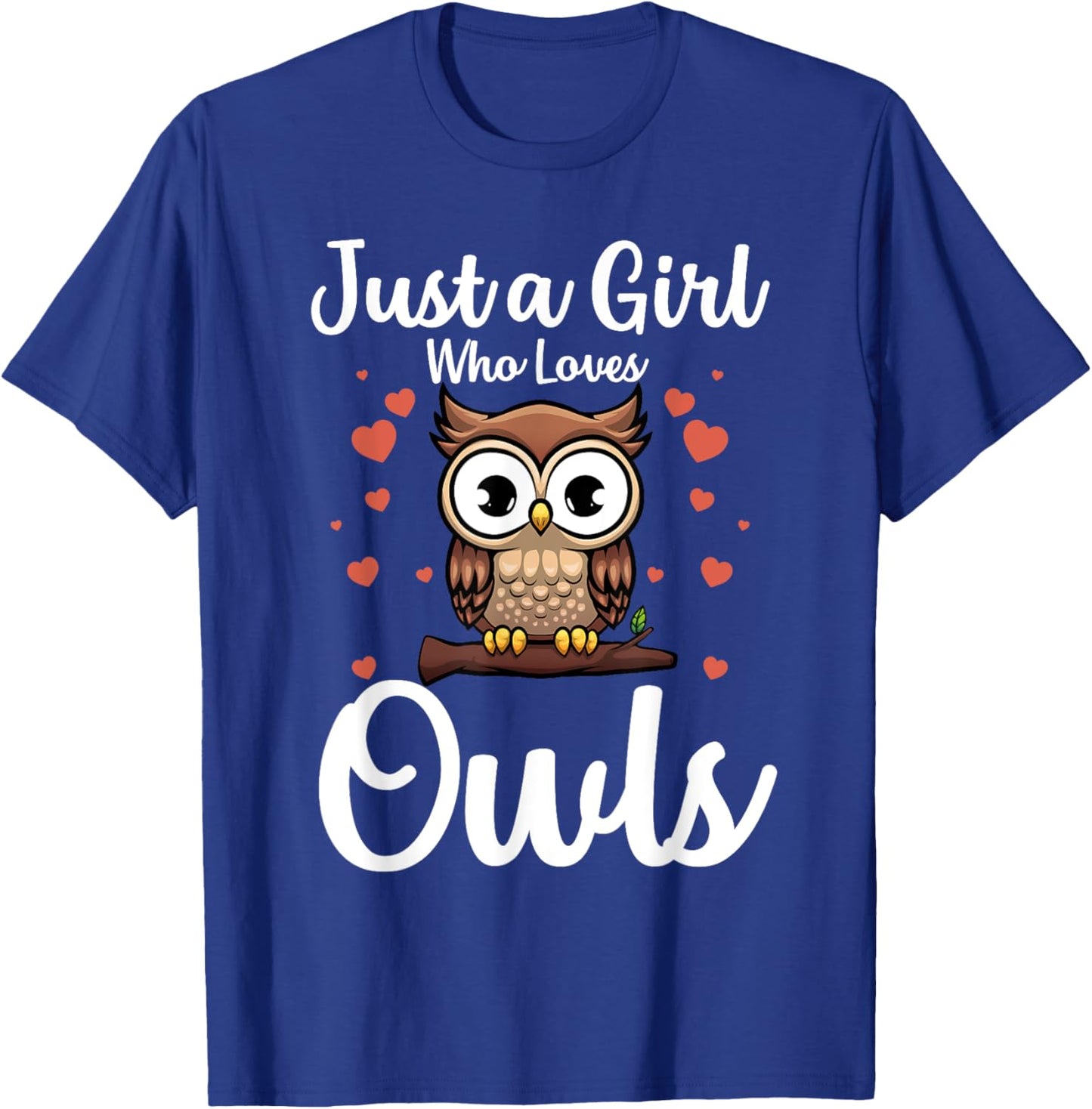 Funny Owl Themed Art Girls Kids Owl Lover T-Shirt - T-Shirt | Royal