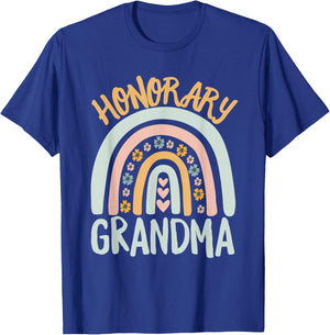 Honorary Grandma Foster Granddaughter Grandson Boho Rainbow T-Shirt - T-Shirt | Royal