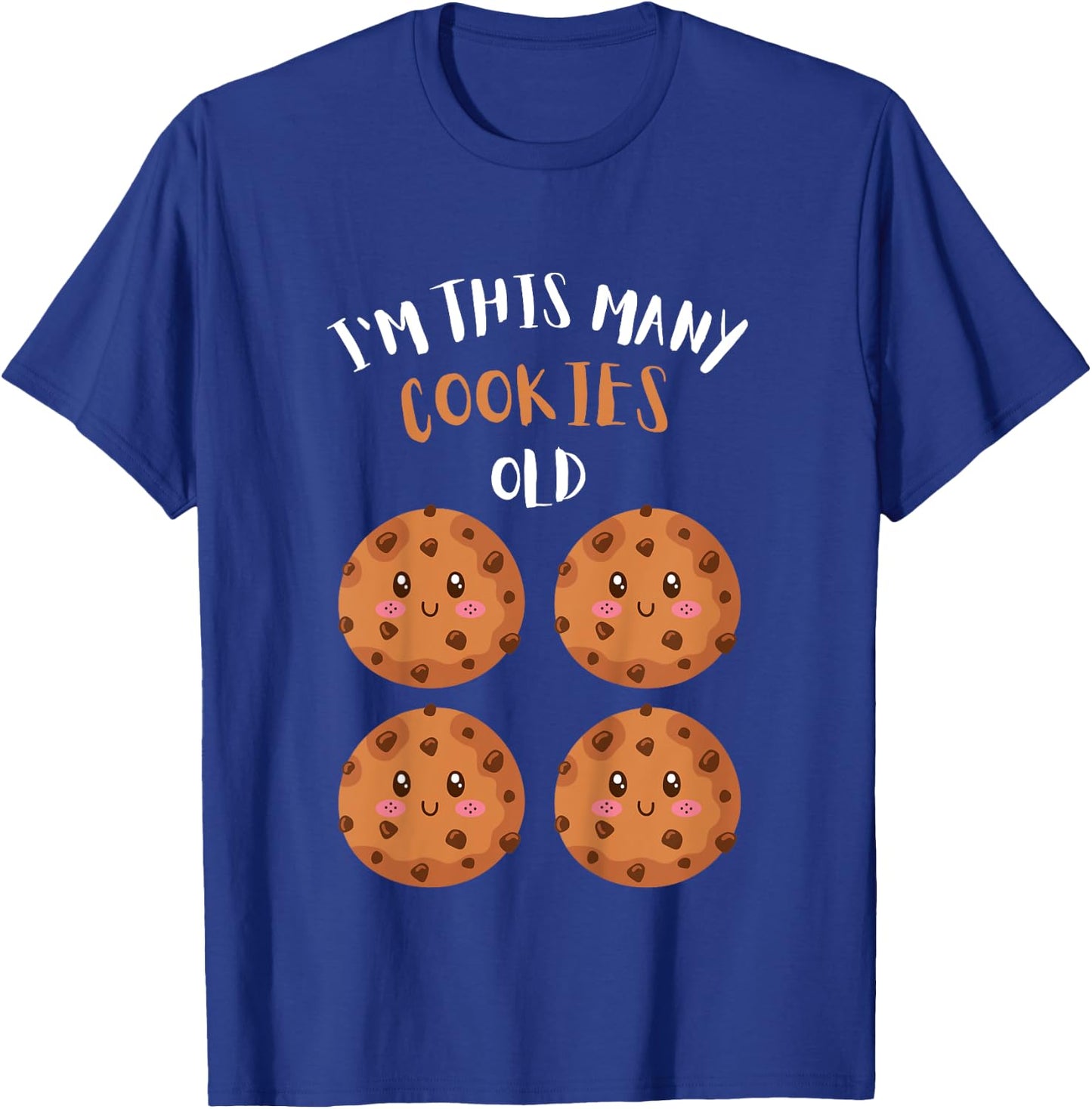 Kids I'm This Many Cookies Old Cookie 4th Birthday 4 Years Old T-Shirt - T-Shirt | Royal