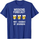 Bourbon Gift - Funny Bourbon Forecast T-Shirt - T-Shirt | Royal