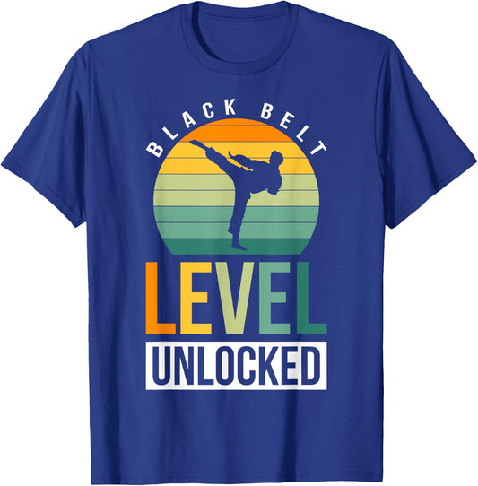 Black Belt Level Unlocked T-Shirt - T-Shirt | Royal