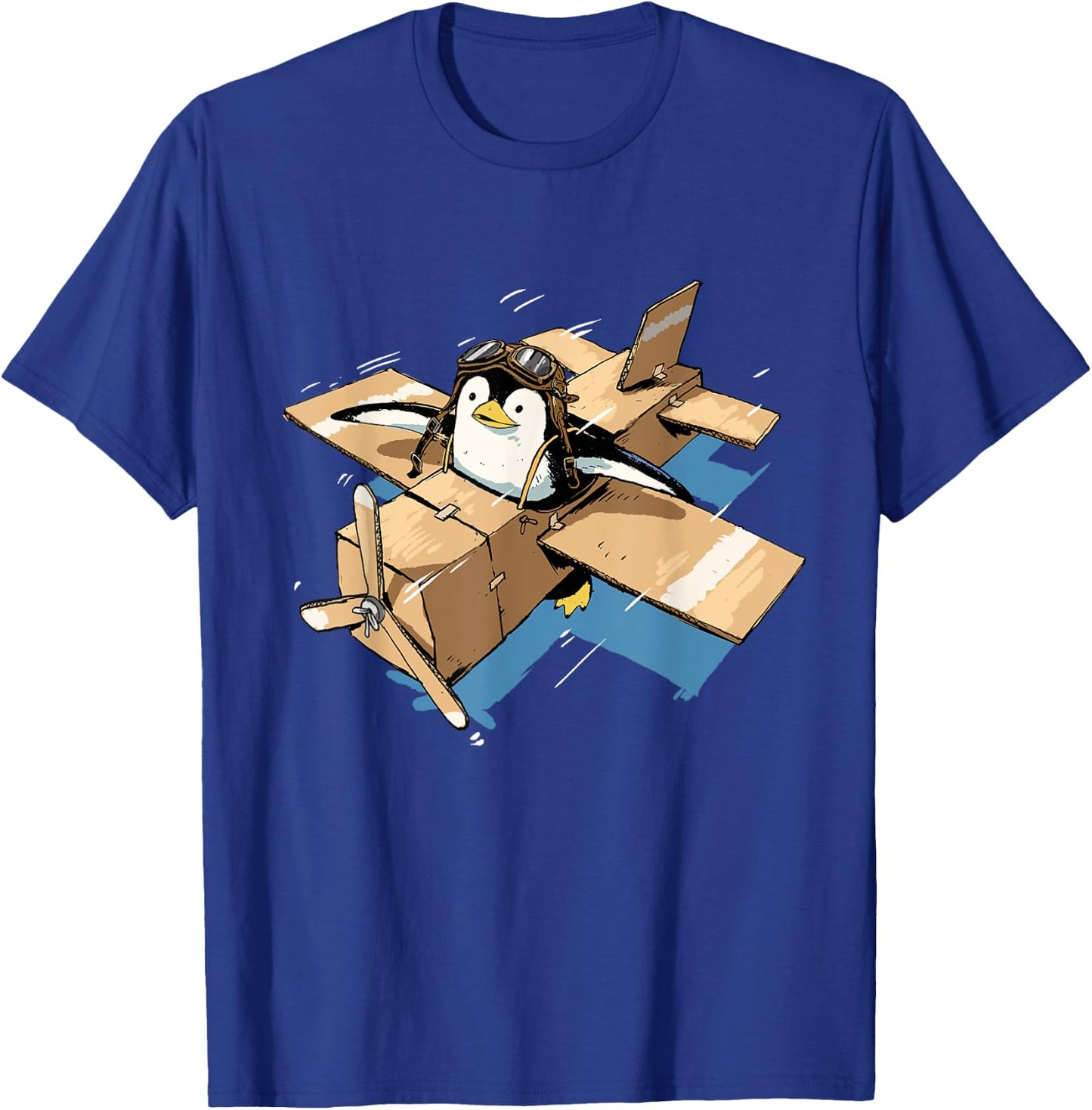 Flying Penguin Shirt Penguin Lover Penguin Airplane Pilot T-Shirt - T-Shirt | Royal