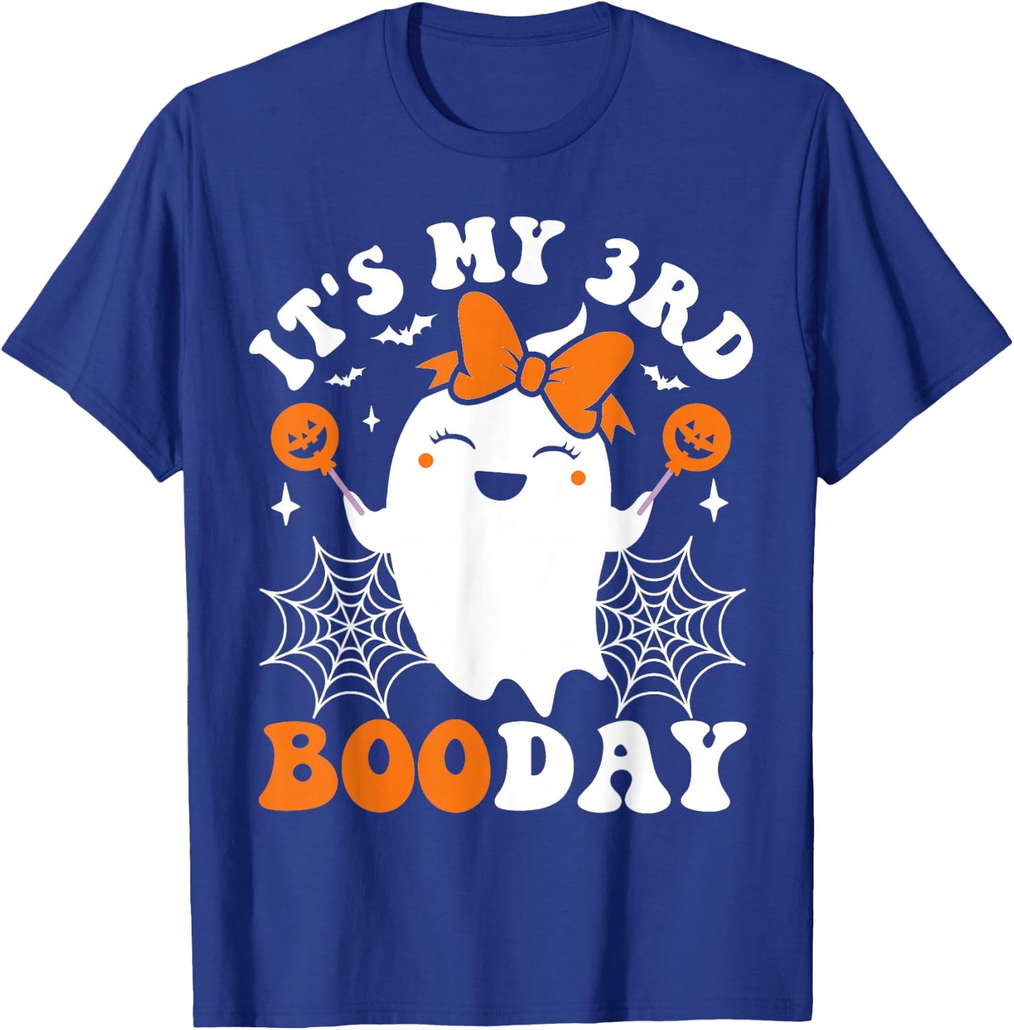It's My 3rd Boo Day, Funny Halloween Ghost 3rd Birthday Girl T-Shirt - T-Shirt | Royal