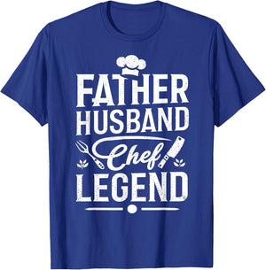 Father Husband Chef Legend, Funny Chef Dad Father's Day T-Shirt - T-Shirt | Royal