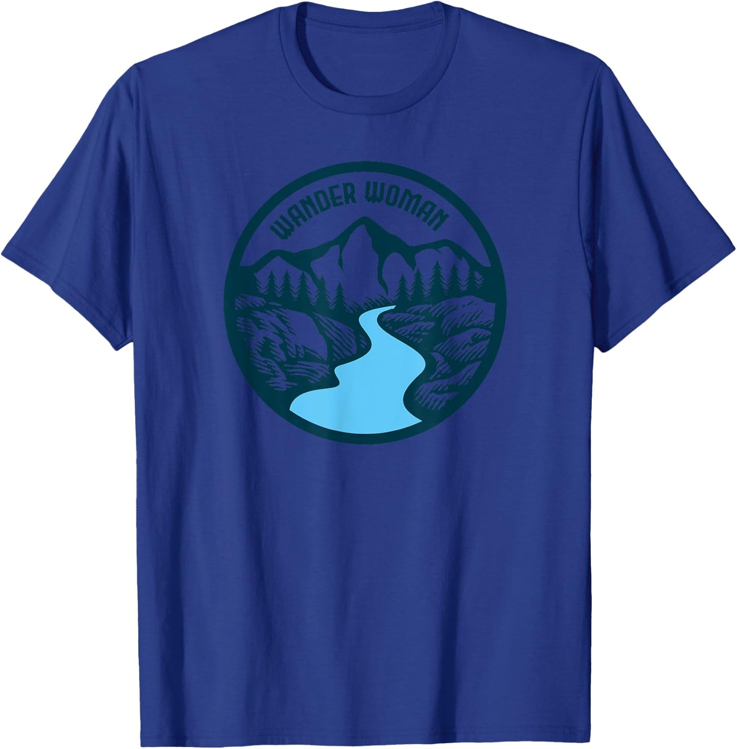 Wander Woman: Adventure is Ahead Design T-Shirt - T-Shirt | Royal