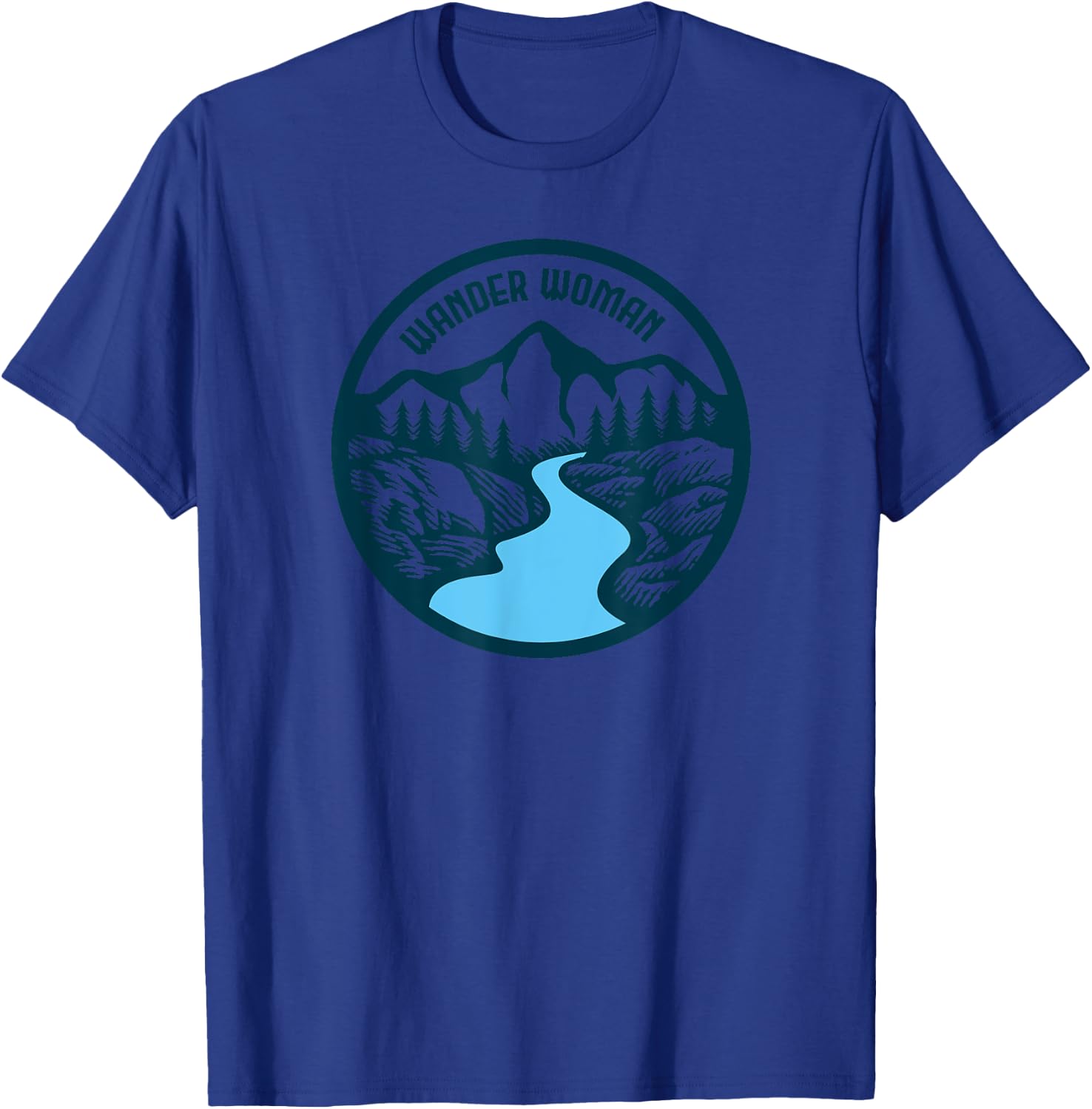 Wander Woman: Adventure is Ahead Design T-Shirt - T-Shirt | Royal