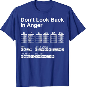 Vintage Guitar Chords Oasis Dont Look Back In Anger T-Shirt - T-Shirt | Royal