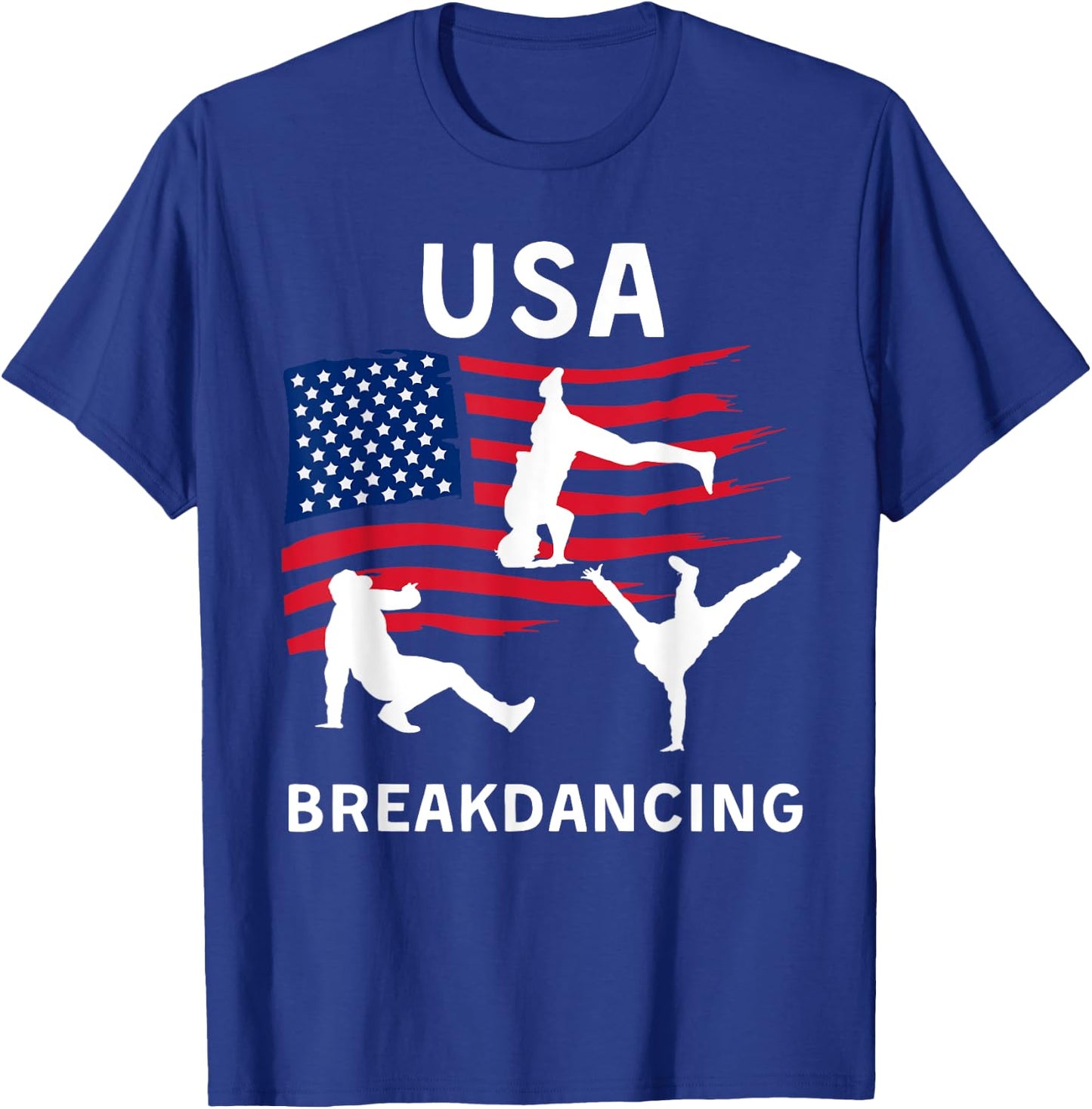 USA Breakdancing - Breakdancing USA Flag T-Shirt - T-Shirt | Royal