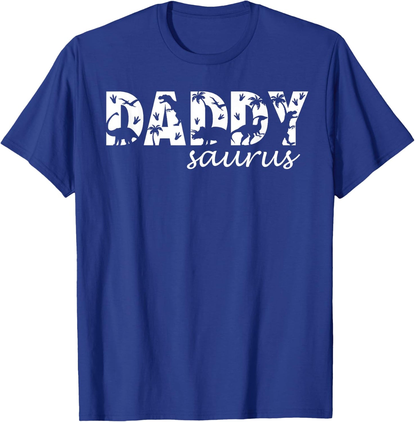 Daddysaurus T Rex Dinosaur Daddy Saurus Dad Family Matching T-Shirt - T-Shirt | Royal