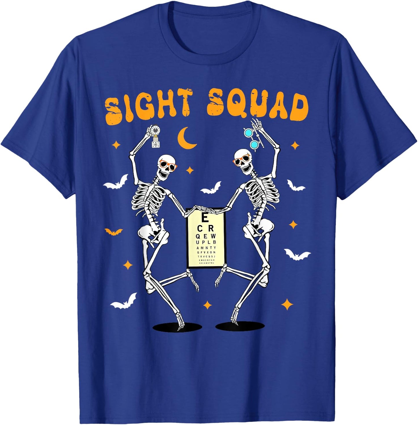 Skeleton Dancing Sight Squad Halloween Optometrist Optometry T-Shirt - T-Shirt | Royal