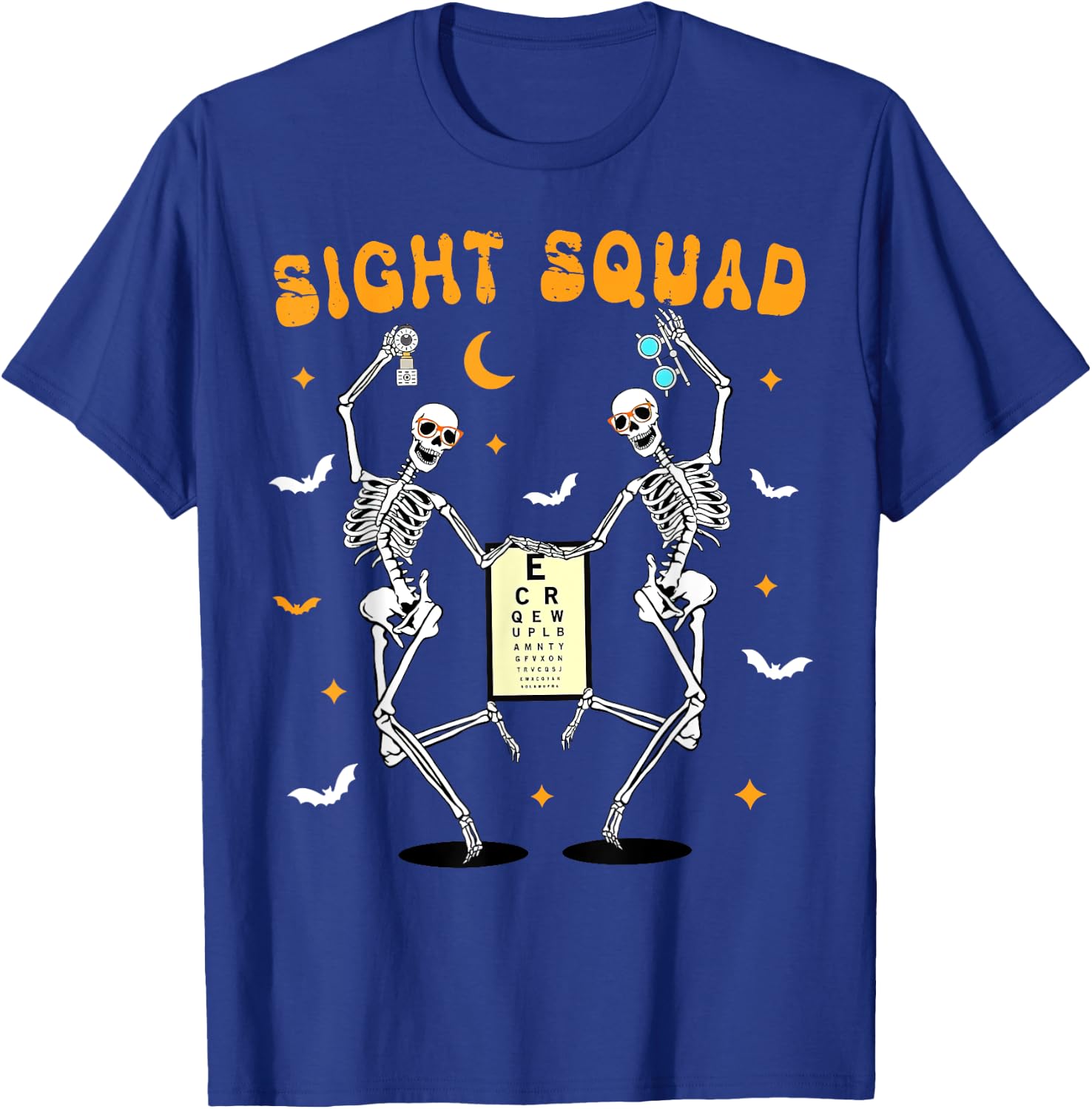 Skeleton Dancing Sight Squad Halloween Optometrist Optometry T-Shirt - T-Shirt | Royal