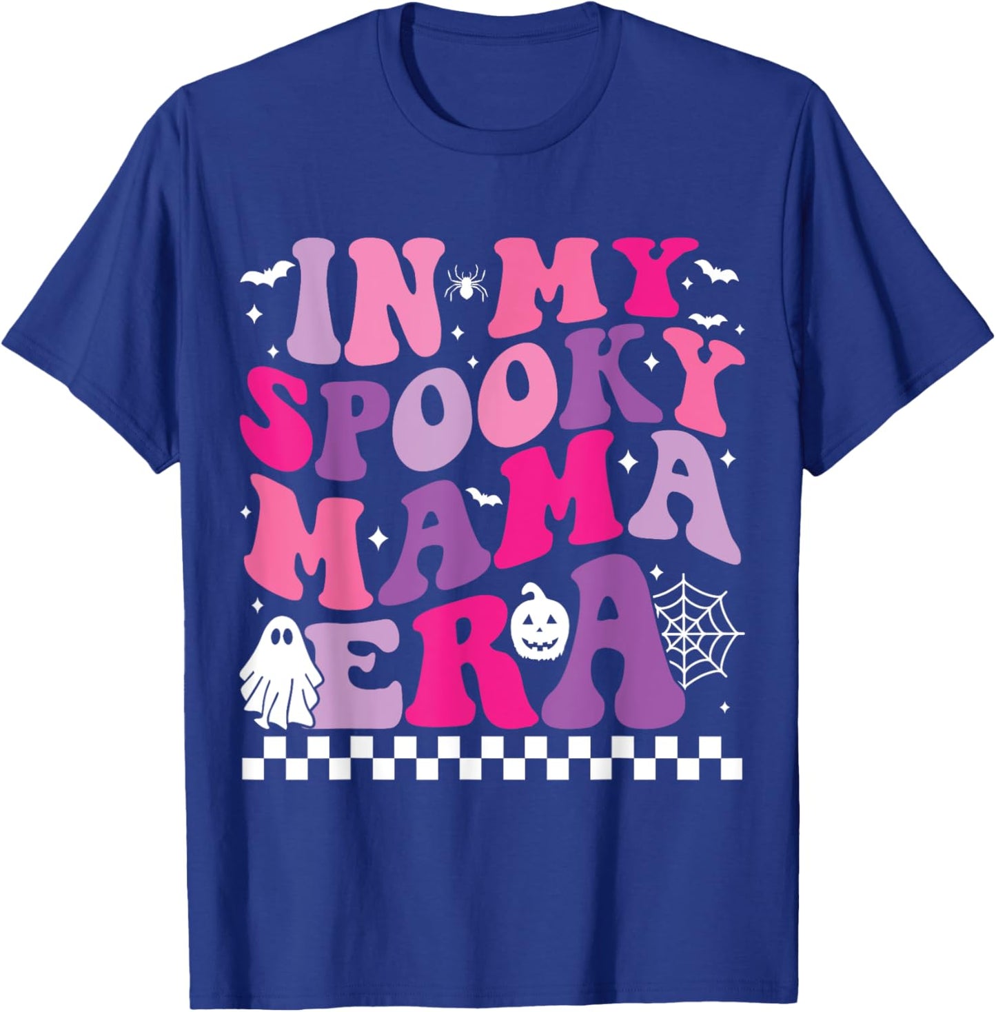 Groovy In My Spooky Mama Era Funny Halloween Mom Ghost T-Shirt - T-Shirt | Royal