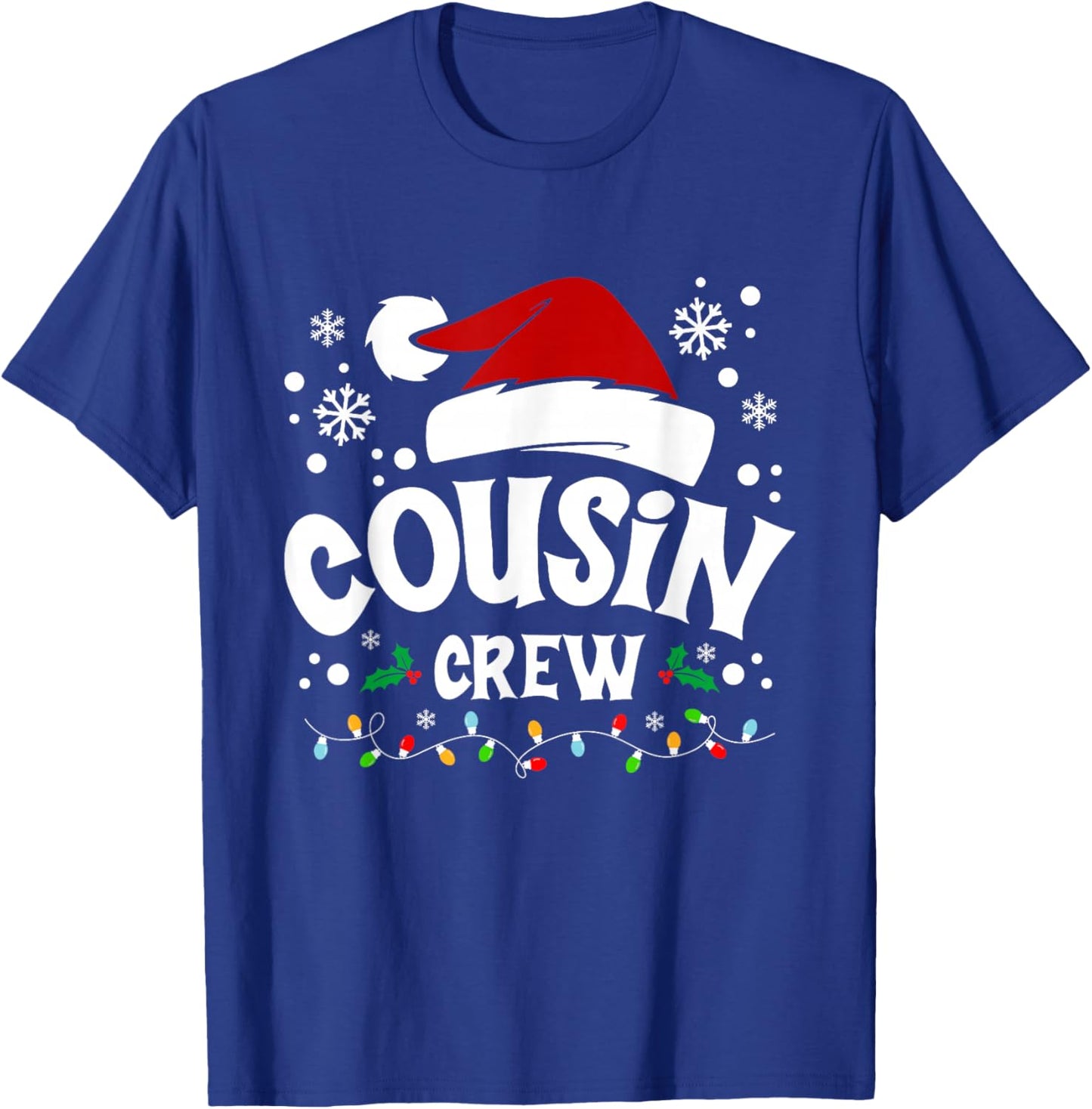 Christmas Cousin Crew Matching Family Xmas Pajama Lights T-Shirt - T-Shirt | Royal