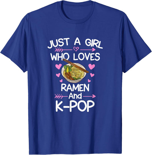 Ramen And K-Pop Anime for Teen Girls T-Shirt - T-Shirt | Royal
