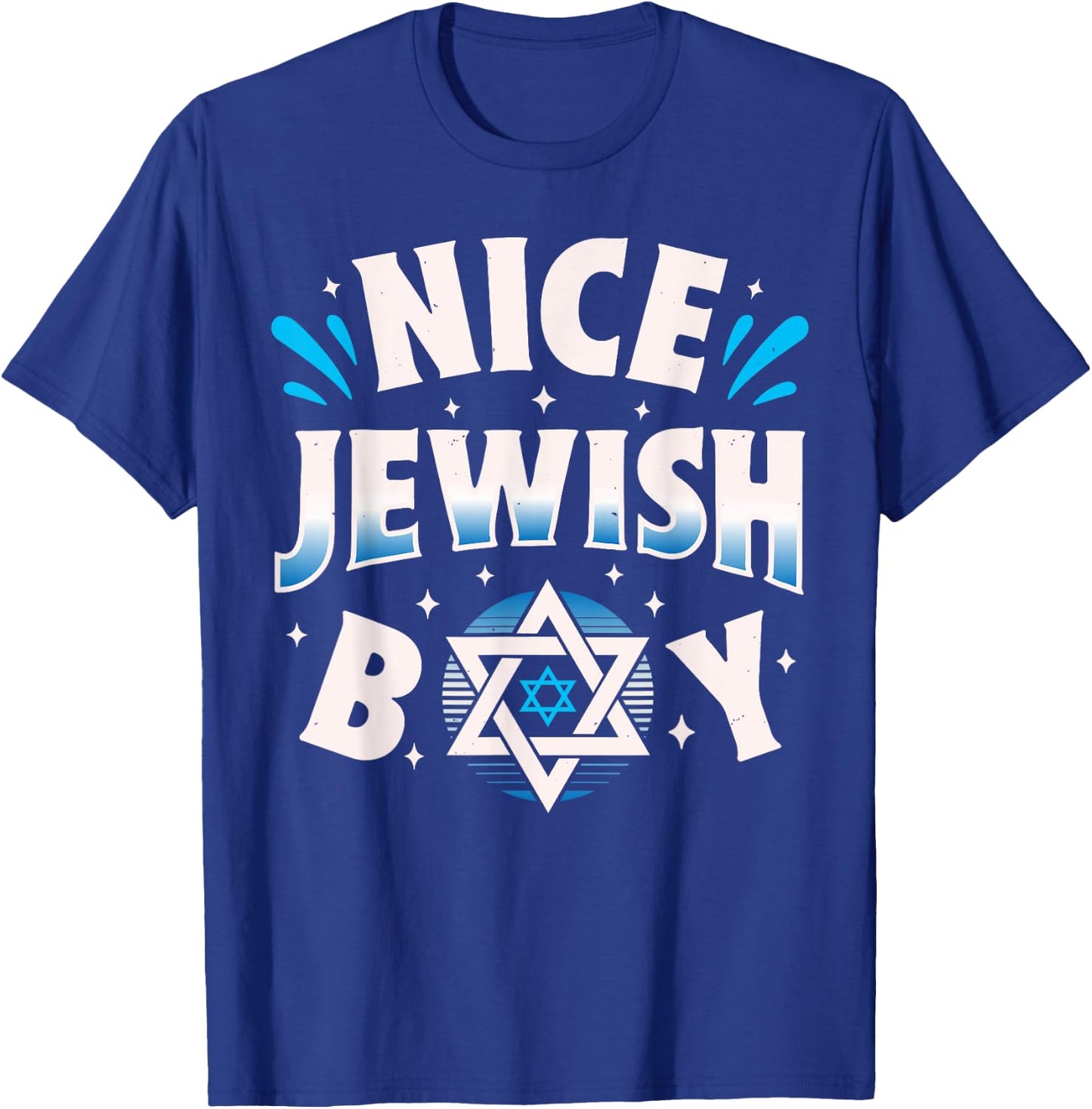Nice Jewish Boy Hanukkah Chanukah Jews Judaism Star Of David T-Shirt - T-Shirt | Royal