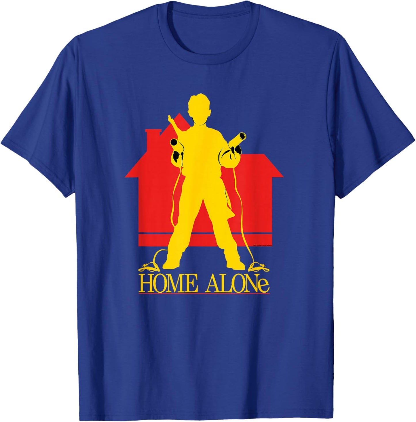 Home Alone Kevin McCallister Silhouette House Logo Retro T-Shirt - T-Shirt | Royal
