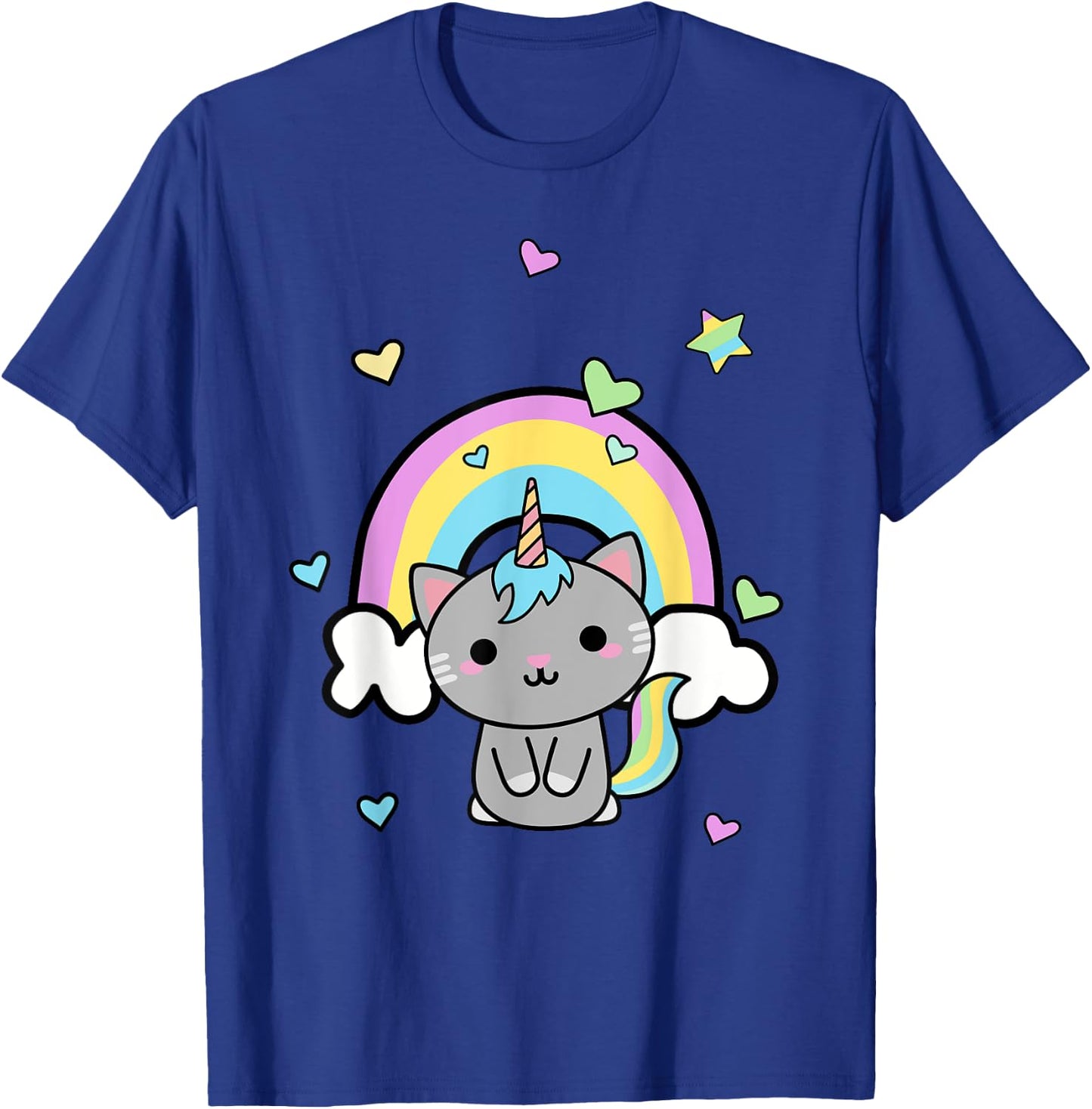 Unicorn Cat Rainbow Cute Gift T-Shirt - T-Shirt | Royal