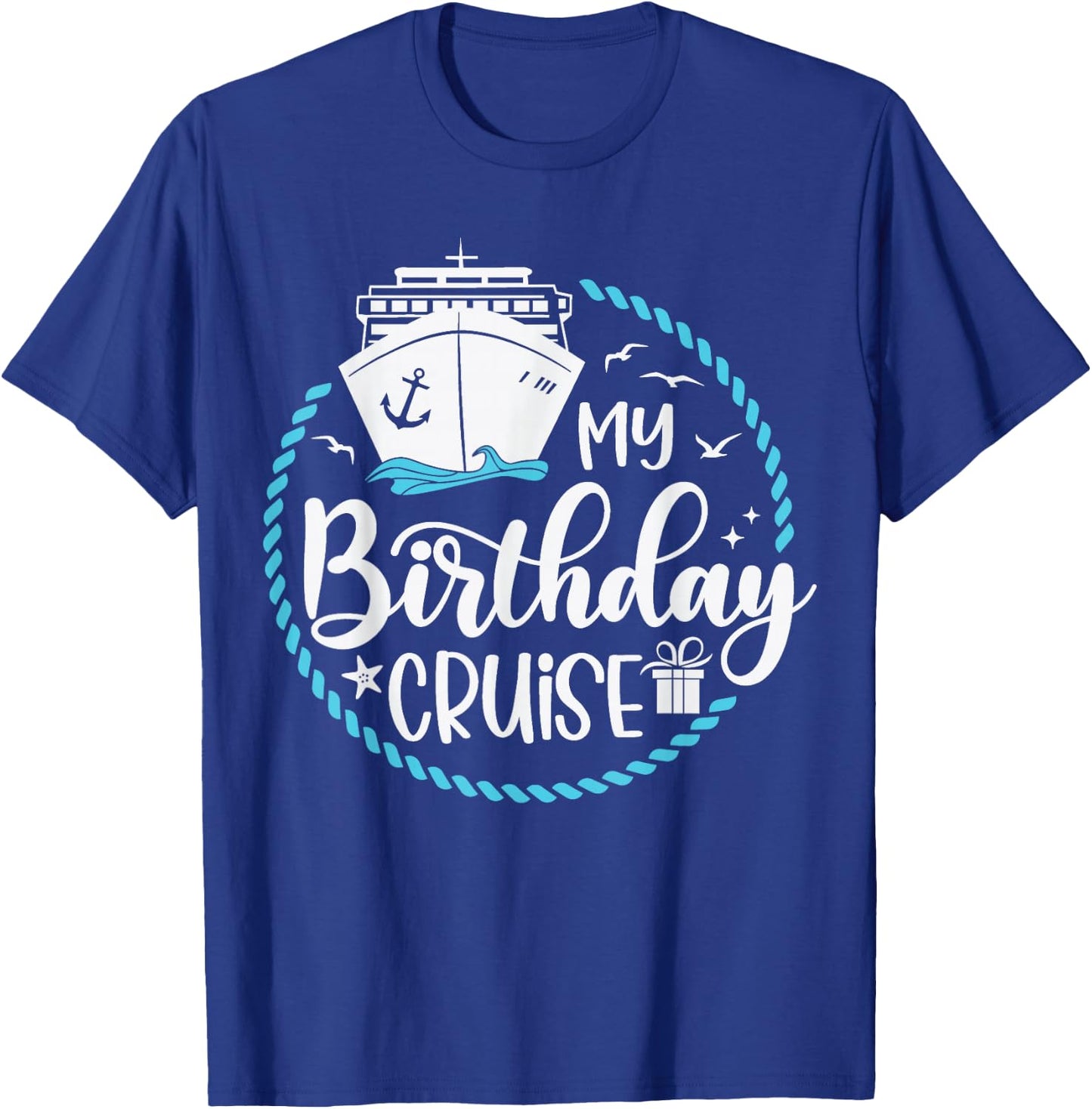 My Birthday Cruise , Small, Black T-Shirt - T-Shirt | Royal