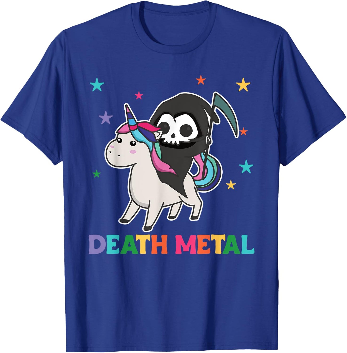 Death Metal Rock Music - death riding unicorn funny unicorns T-Shirt - T-Shirt | Royal