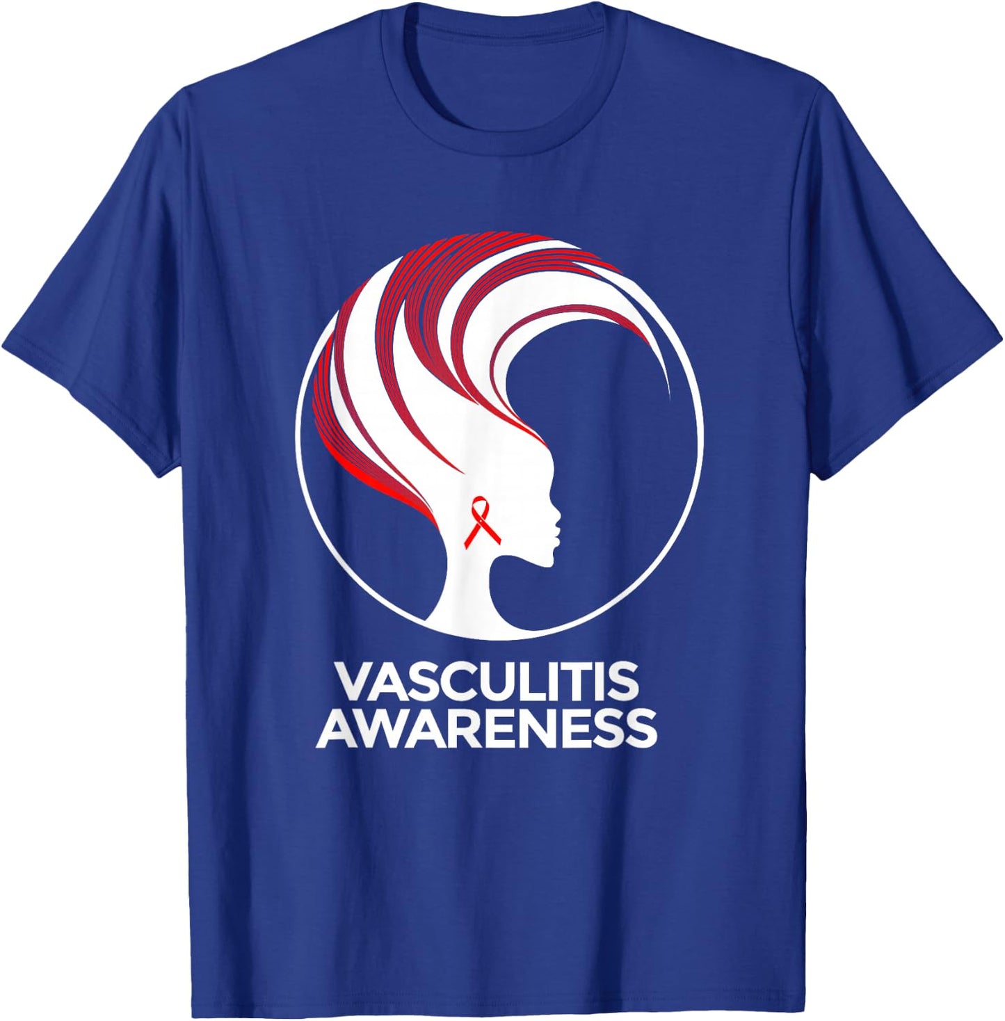 Vasculitis Awareness Red Ribbon Support Strong Hope T-Shirt - T-Shirt | Royal