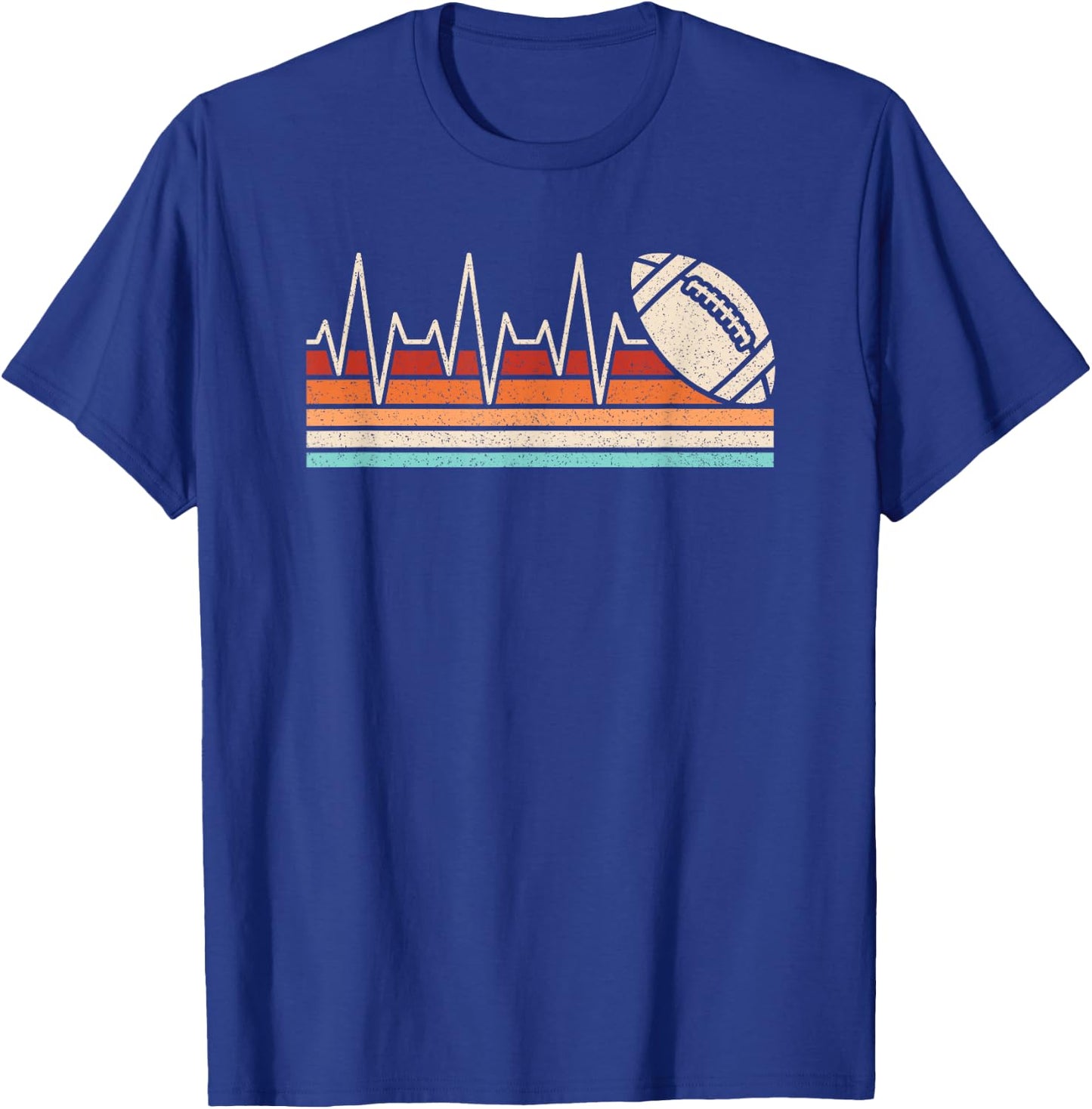 Retro American Football Heartbeat Men Boys Kids T-Shirt - T-Shirt | Royal