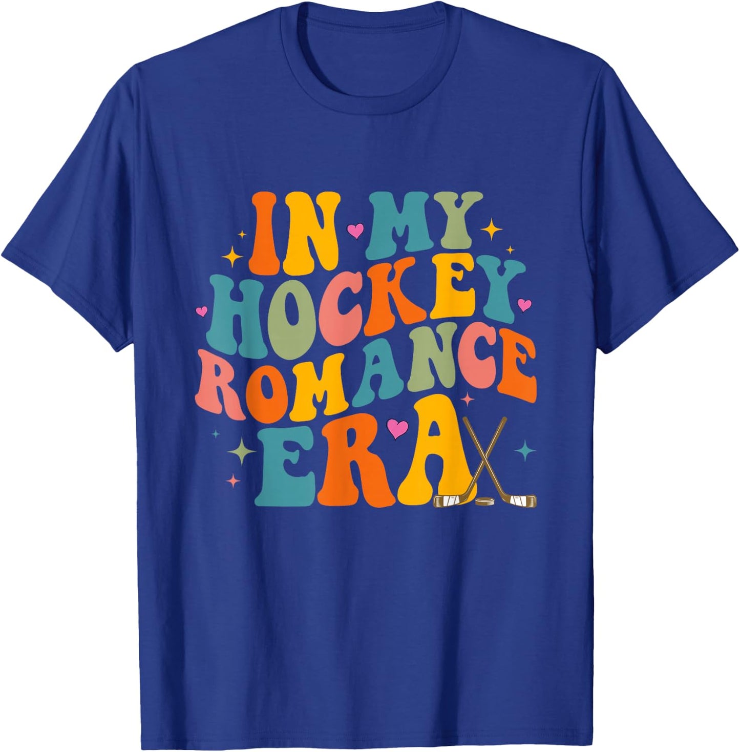 In My Hockey Romance Era Retro Groovy Game Day Funny Sports T-Shirt - T-Shirt | Royal