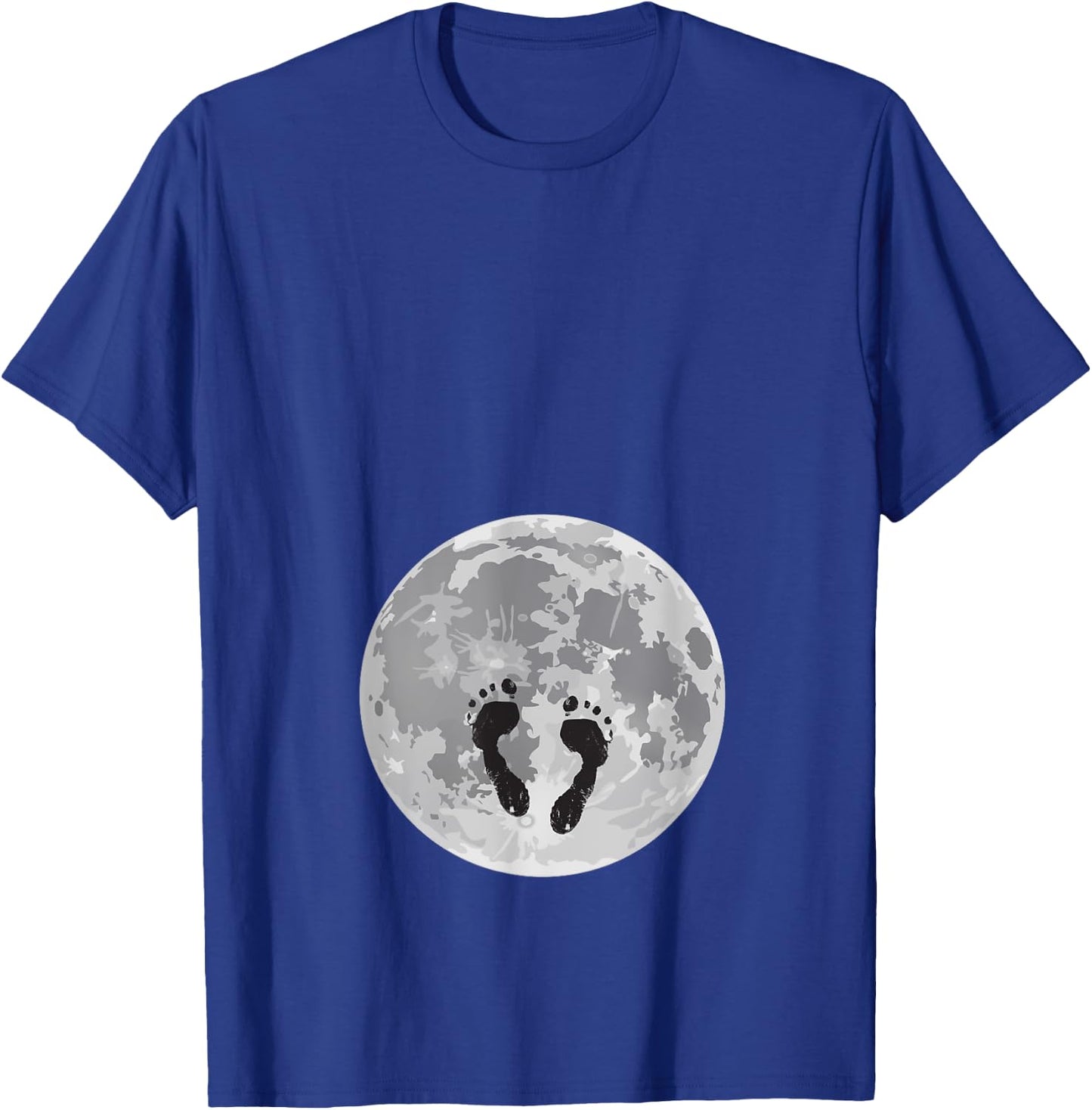 Full Moon Belly Pregnancy Announcement Baby footsteps T-Shirt - T-Shirt | Royal