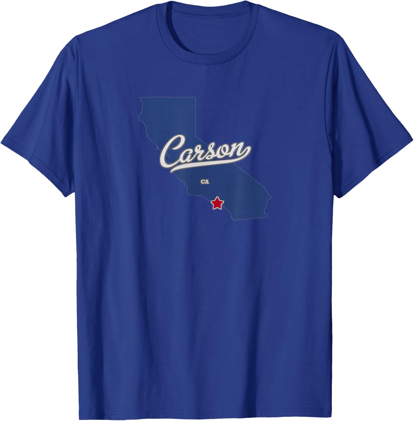 Carson California CA Map T-Shirt - T-Shirt | Royal