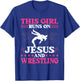 This Girl Runs On Jesus And Wrestling T-Shirt - T-Shirt | Royal