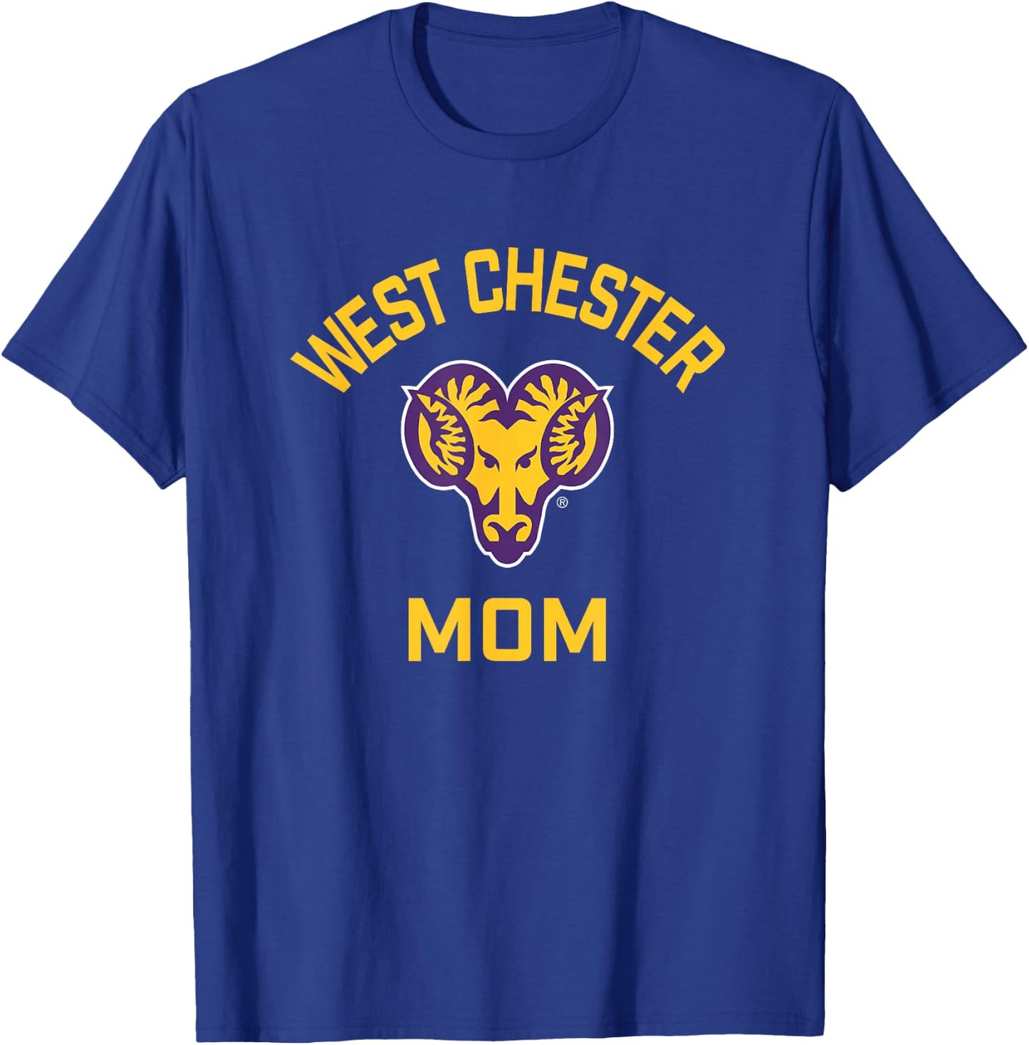 West Chester University Golden Rams Arched Mom T-Shirt - T-Shirt | Royal