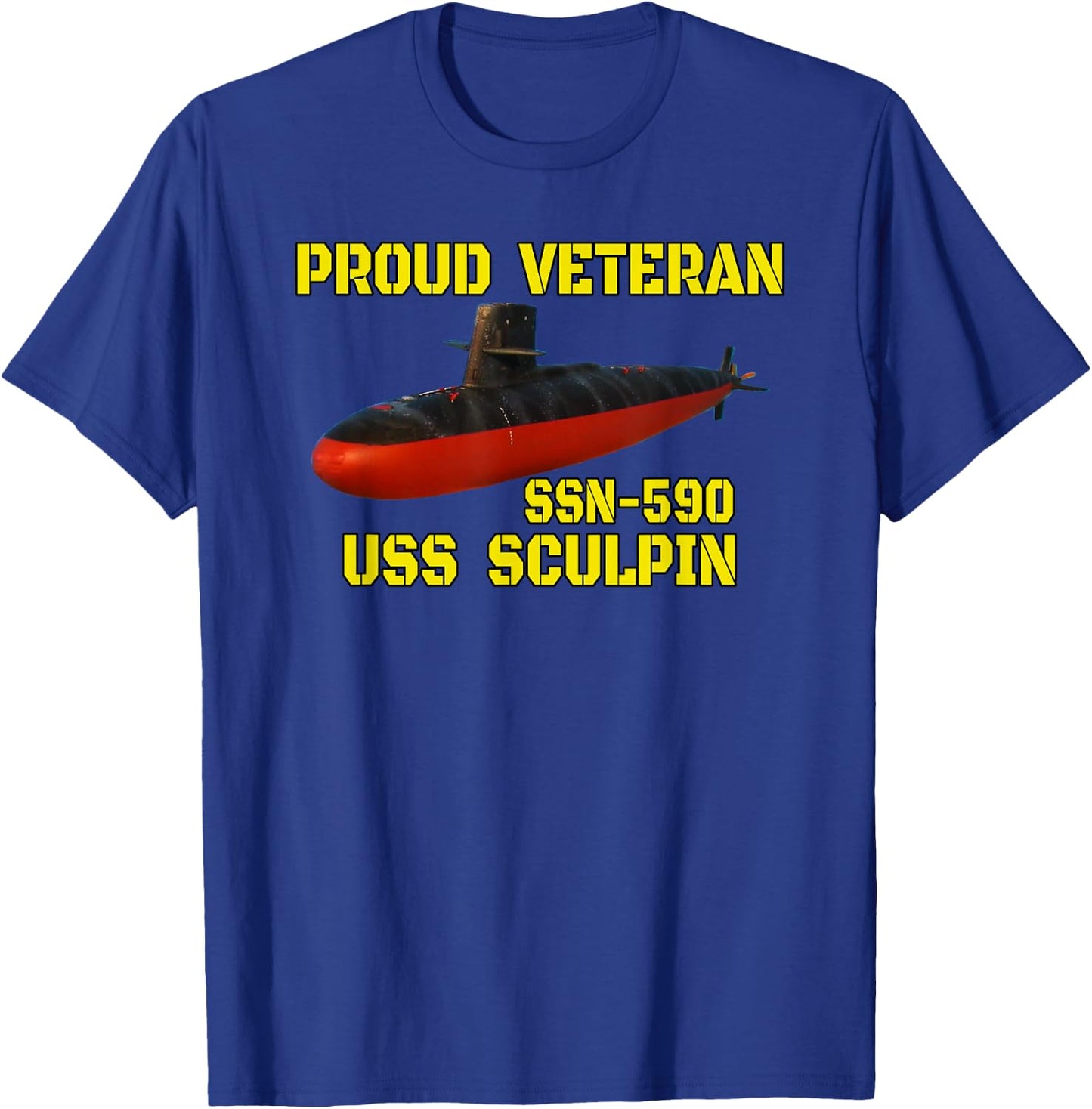 USS Sculpin SSN-590 Submarine Veterans Day Father Grandpa T-Shirt - T-Shirt | Royal
