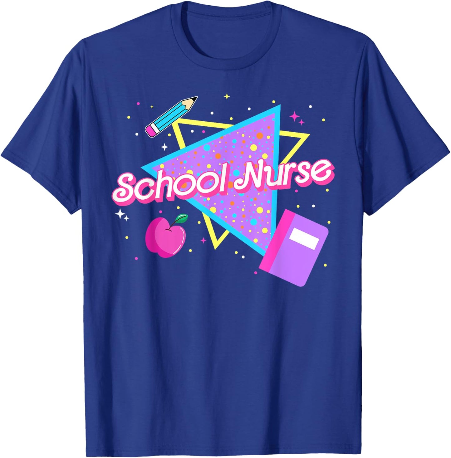 Cute School Nurse Back to school 80's 90's Retro Old School T-Shirt - T-Shirt | Royal